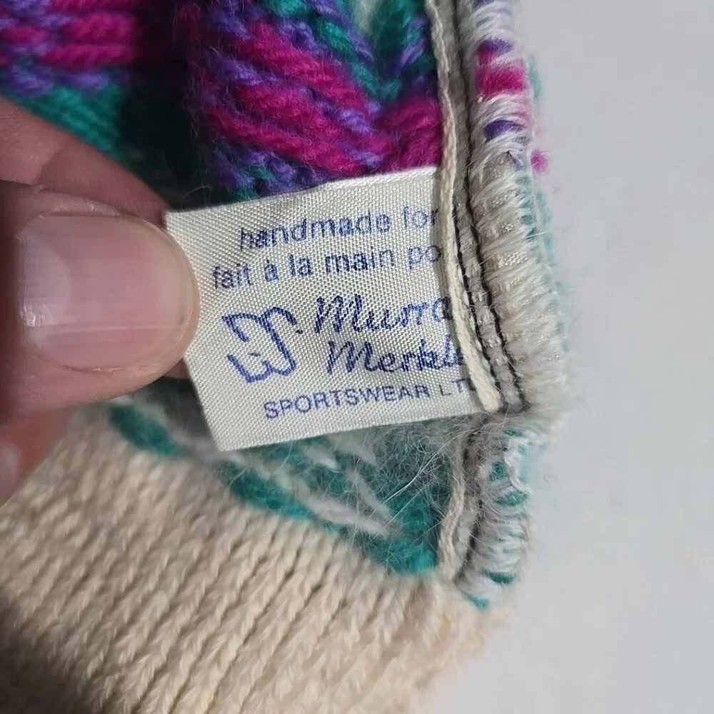 VTG Murray Merkley Tassel Beanie Pure Virgin Wool Knit Ski Winter Hat Fuzzy